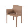 Grey saddle leather Cab dining chairs